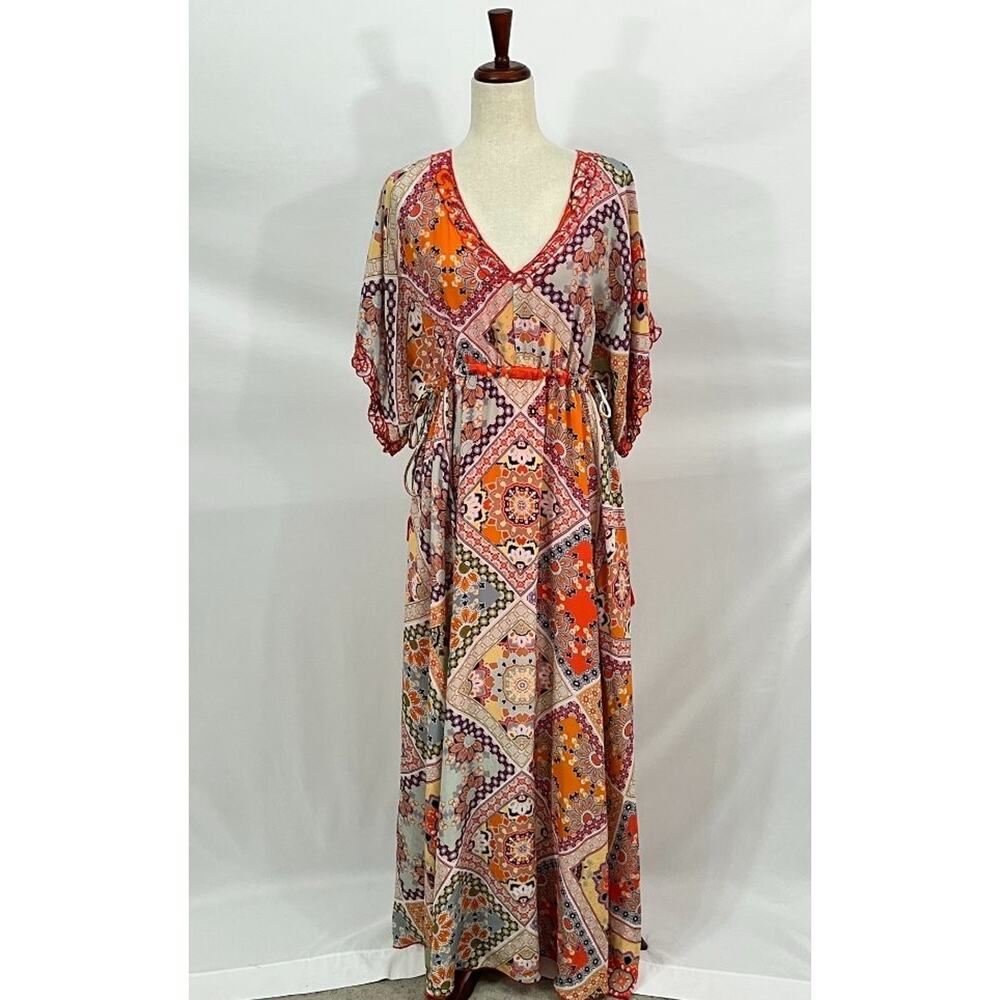 Johnny Was Multicolor Geometric Patchwork Maxi Dr… - image 9